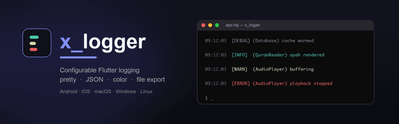 x_logger — configurable logging for Flutter